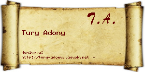 Tury Adony névjegykártya